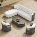 Ripple Series Aluminum Outdoor L-Shaped Sofa Set